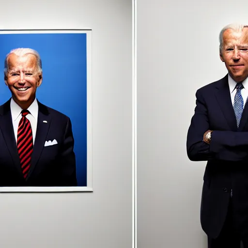 Prompt: photograph of Joe Biden against a white wall, by Terry Richardson, flash photography