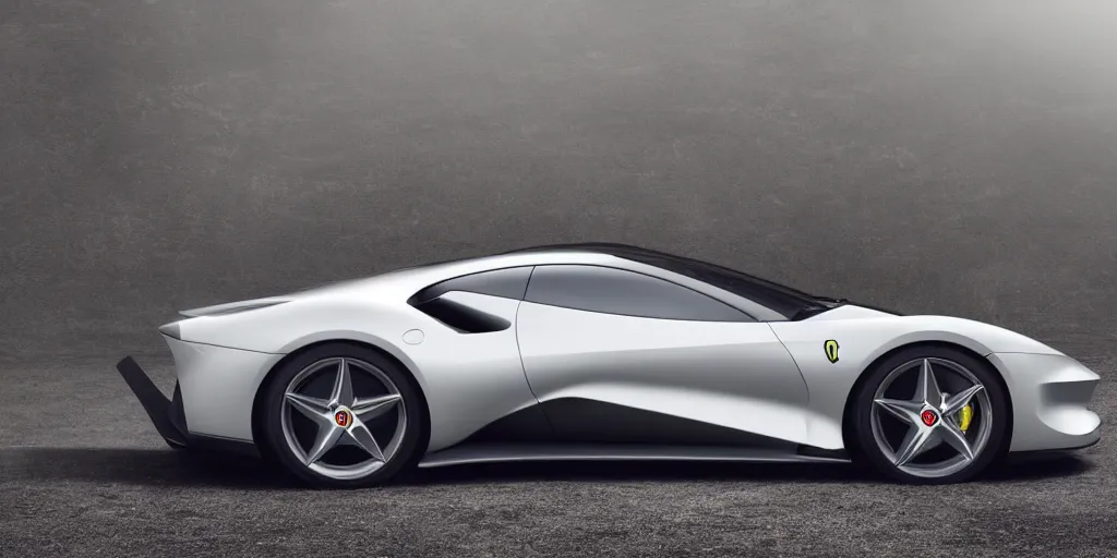 Image similar to a electric sport car designed by ferrari, outdoor magazine, ambient light, fog