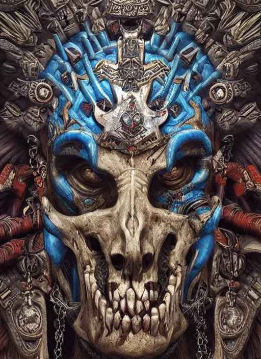 Image similar to digital _ painting _ of _ ah puch mayan god of death _ by _ filipe _ pagliuso _ and _ justin _ gerard _ symmetric _ fantasy _ highly _ detailed _ realistic _ intricate _ port