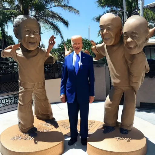 Image similar to joe biden statue outside of the nickelodeon hotel