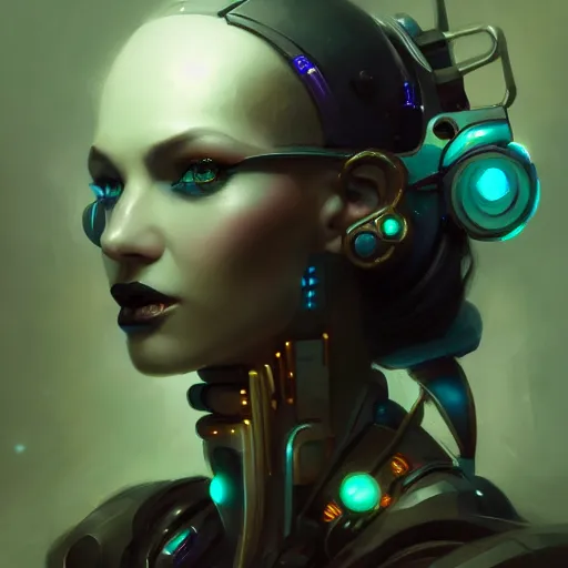 Image similar to portrait of a beautiful goth cybernetic emanation, cyberpunk concept art by pete mohrbacher and wlop and artgerm , digital art, highly detailed, intricate, sci-fi, sharp focus, Trending on Artstation HQ, deviantart, volumetric lighting, unreal engine 5, 4K UHD image