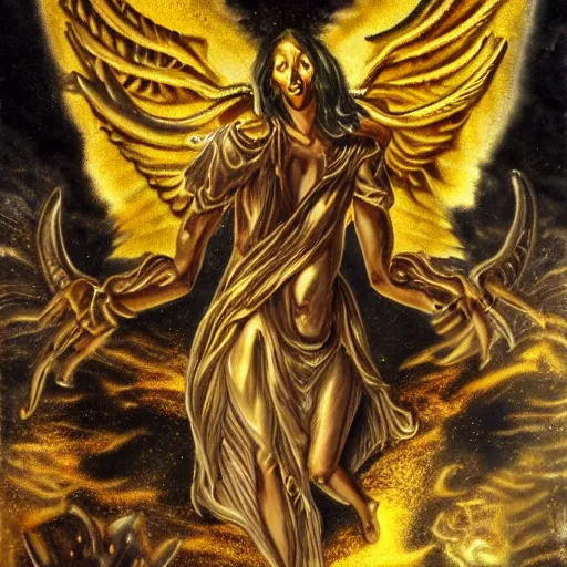 Prompt: golden demonic angel