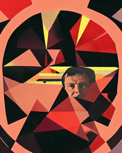 Image similar to A mid-century modern collage of 2001: A Space Odyssey film poster. 1968