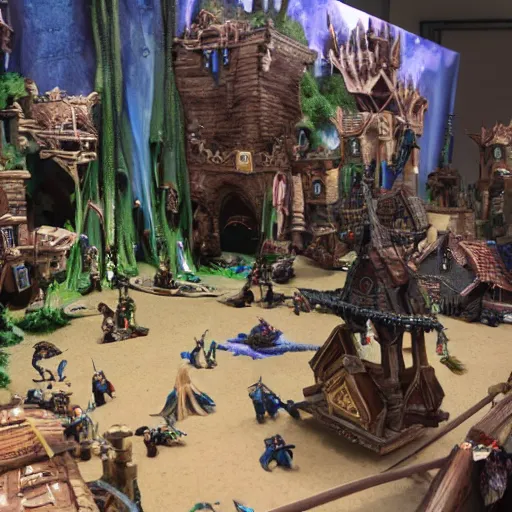 Image similar to a photo of a stopmotion animation filming set of warcraft