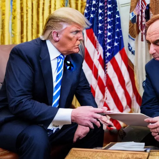 Image similar to donald trump getting legal advice from saul goodman