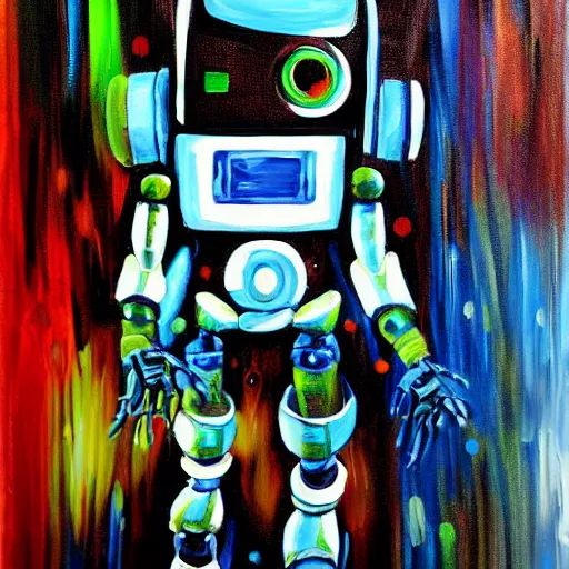 Prompt: a robot painting a dream