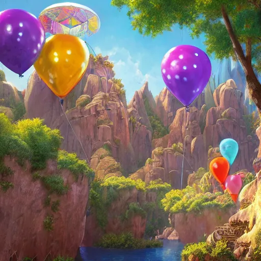 Prompt: concept art for the movie up, highly detailed, deep aesthetic, 4k, highly ornate intricate details, rich colors, oil on canvas, ray tracing,