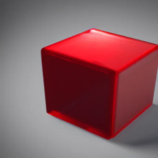 Image similar to a translucent red cube on a wooden table, unreal engine 5, trending on artstation