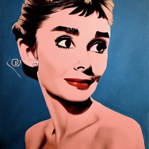 Image similar to audrey hepburn art by giulio campagnola