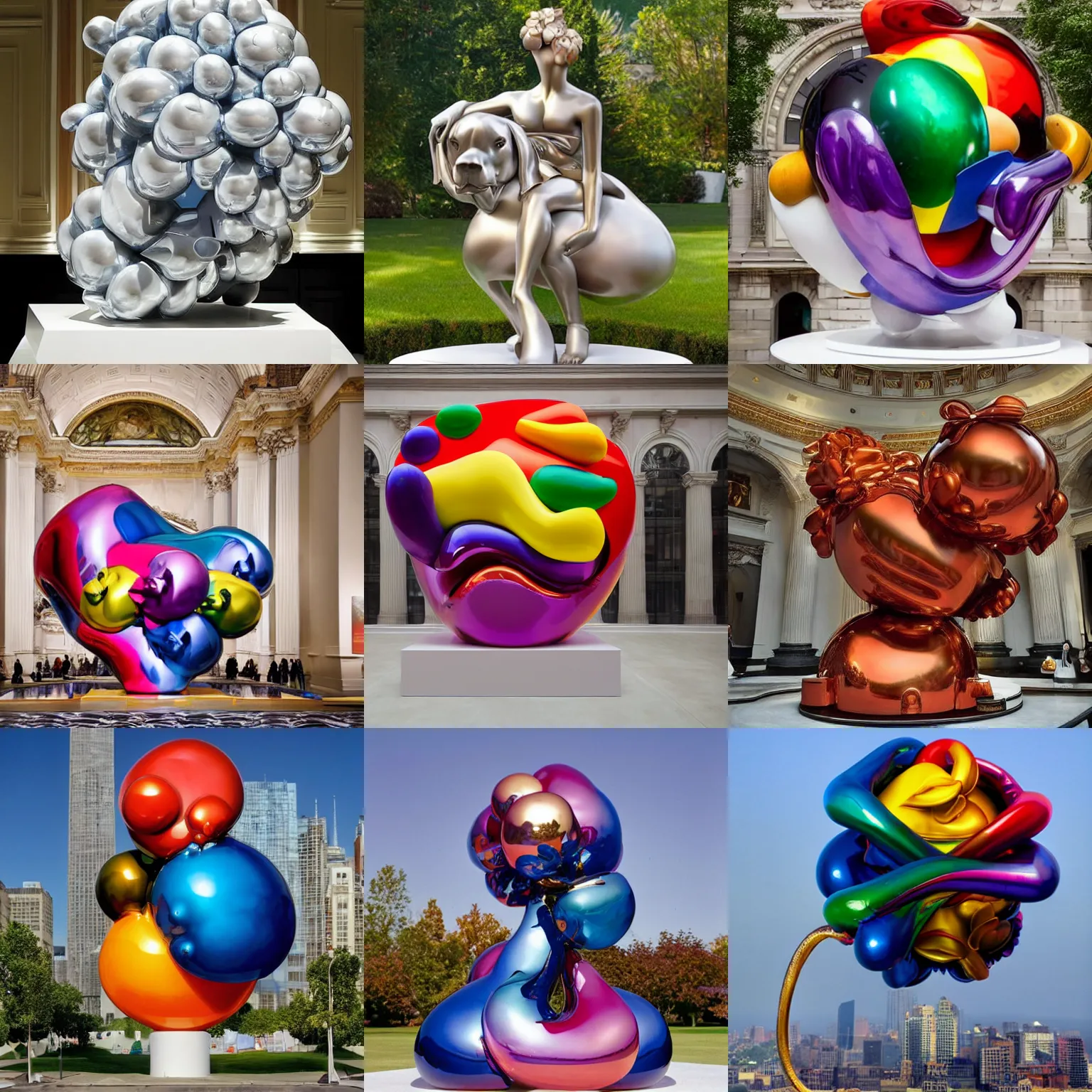 Prompt: an extremely beautiful masterpiece sculpture by jeff koons,