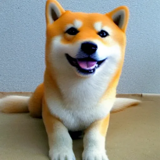 Image similar to doge shiba inu turned into a cube,