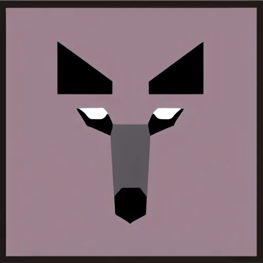 Image similar to minimalistic icon of a black wolf