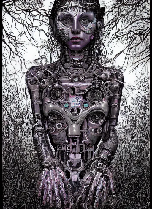 Prompt: Robot goddess painting by Dan Hillier, trending on artstation, artstationHD, artstationHQ, 4k, 8k