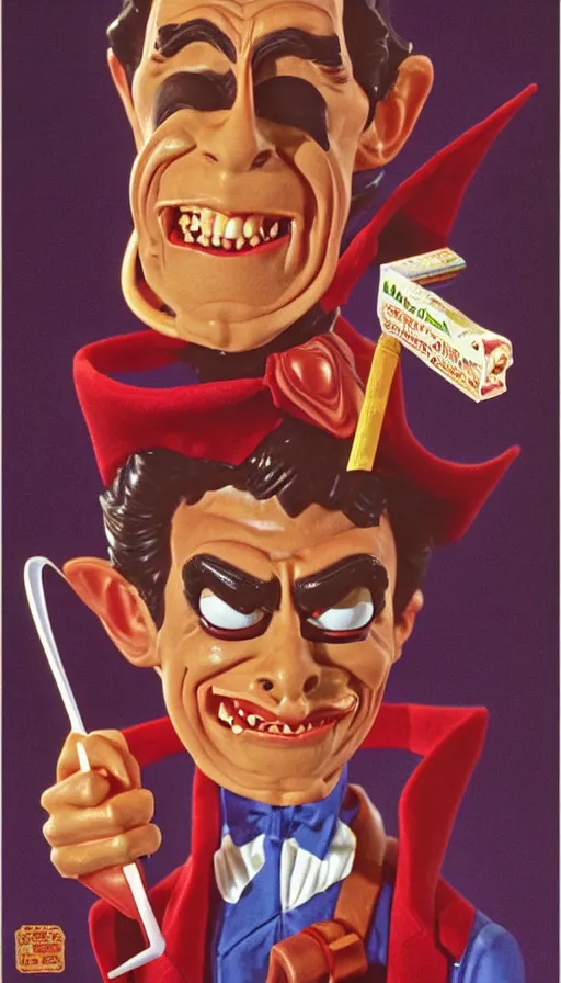 Image similar to count chocula cereal 1 9 8 9. portrait by jean giraud and anton otto fischer