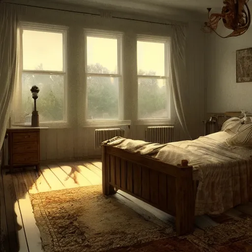 Prompt: a country bedroom, trending on artstation, hdr, instagram photo, 8 k