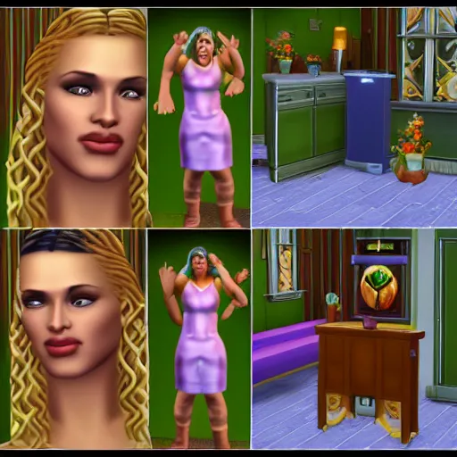 Image similar to madonna. snapshot from the sims 1.