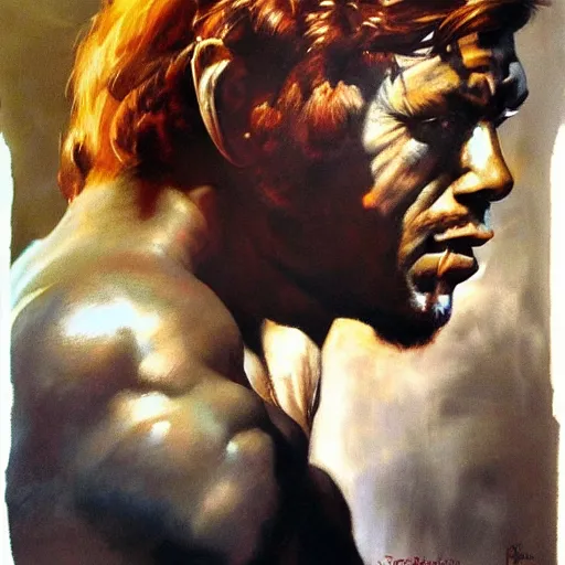 Prompt: ultra realistic portrait painting of magnum, art by frank frazetta, 4 k, ultra realistic, highly detailed, epic lighting