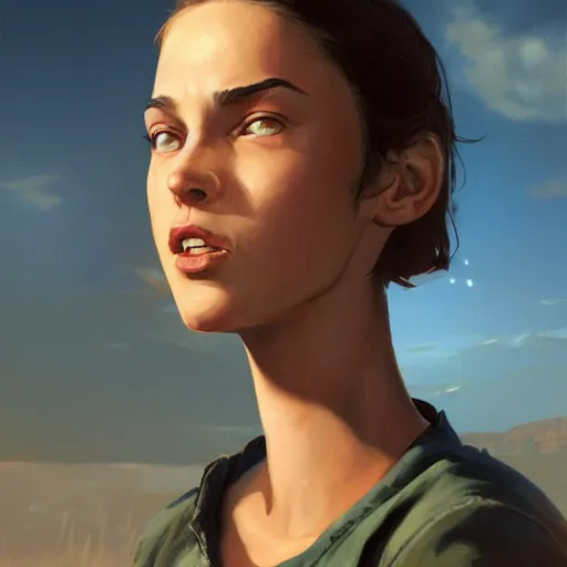 Image similar to portrait of a brunette thin teenager girl with blue eyes in fallout 4, light stubble with red shirt, praying to god ,digital art,photorealistoc,art by greg rutkowski,hyperdetailed,western comic style,comic,comic style,sharp lineart,professional lighting,deviantart,artstation,trevor henderson,rossdtaws,cinematic,dramatic