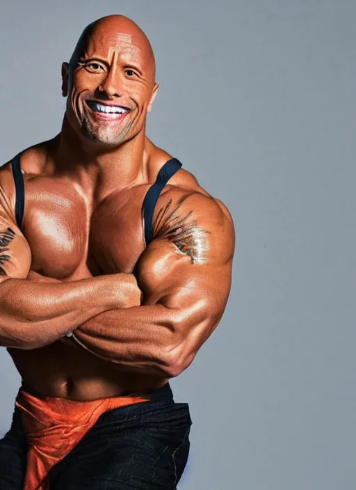 Image similar to a portrait of dwayne johnson wearing cat ears