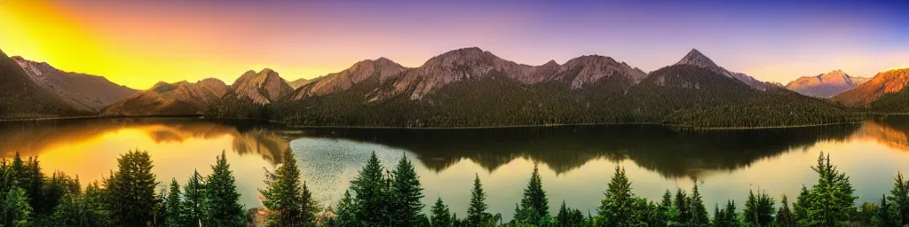 Image similar to sunset lake over the mountains