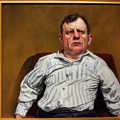 Image similar to high quality high detail painting by lucian freud, hd, todd solondz portrait, photorealistic lighting