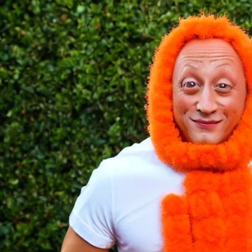 Image similar to Rob Schneider dressed up as a carrot, photo, 4K