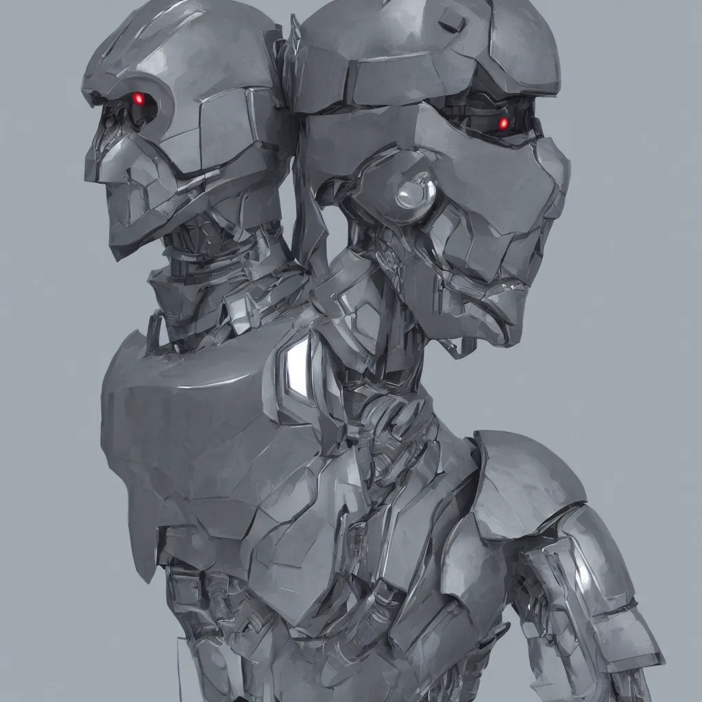 Prompt: one dark robot soldier character 3 d face model sci fi art, moebius, blade runner, photorealistic render