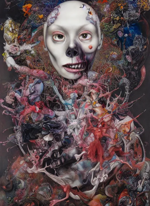 Image similar to death is not mercurial it's patient unlike life, a brutalist designed, gothic, rich deep colours, painted by francis bacon, julie heffernan, glenn brown, adrian ghenie, james jean and petra cortright, part by gerhard richter, part by takato yamamoto. a surrealist painting, 8 k masterpiece.