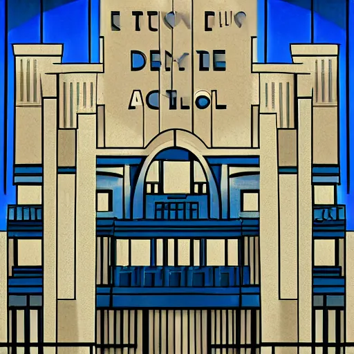 Prompt: art deco city hall, digital art