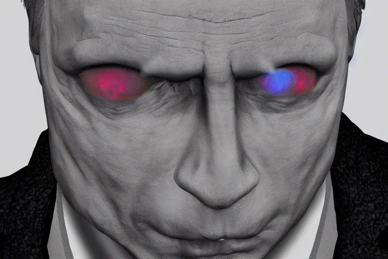 Image similar to creepy vladimir putin portrait stuck in the matrix, glitchy, buggy, playstation 1 graphics, low poly 3 d render, creepypasta, volumetric lighting, dramatic, octane render, scary, horrific, award - winning, detailed, weird, close - up, featured on artstation, strange, off - putting, demonic, odd, atmospheric, ambient, spooky