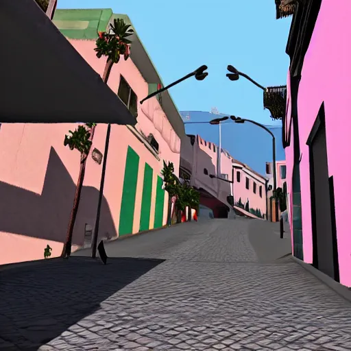 Prompt: streets of Malaga in the style of GTA