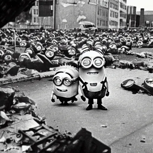 Prompt: The Minions Tragedy, 1980, Germany, Photograph