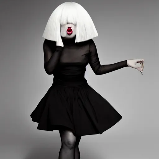 Image similar to Sia furler artistic photoshoot full body