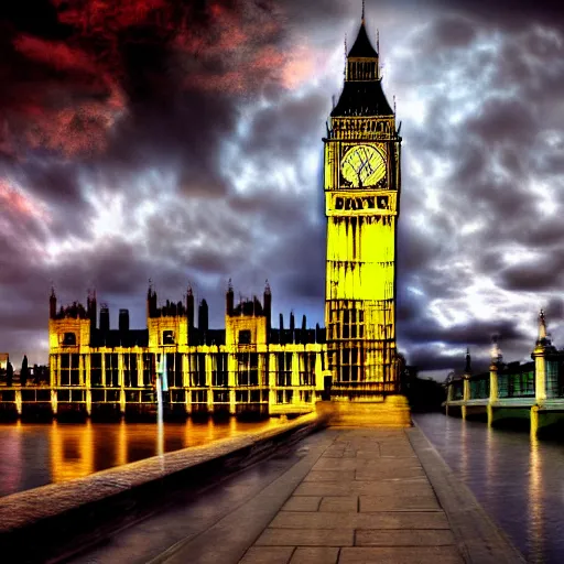 Image similar to Big Ben, London, Wallpaper, Wide Shot, Award Winning Masterpiece, artstation, digital art