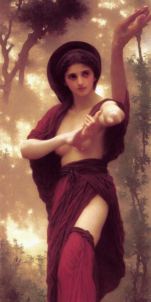 Image similar to The sorceress, painted by William-Adolphe Bouguereau