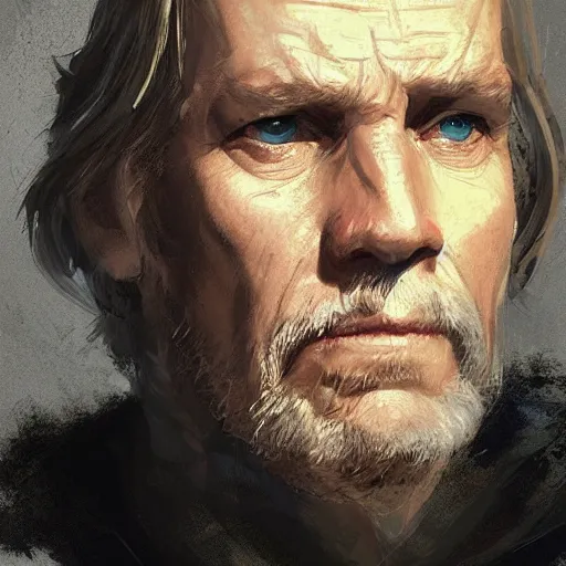 Image similar to portrait of a man by Greg Rutkowski, old jedi Master Luke Skywalker from Star Wars Expanded Universe, he is about 60 years old, wearing black robes, highly detailed portrait, digital painting, artstation, concept art, smooth, sharp foccus ilustration, Artstation HQ