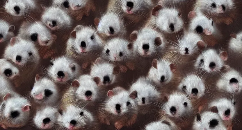 Image similar to an army of angry hamsters, concept art by Doug Chiang cinematic, realistic painting, high definition, digital art, symmetrical, very detailed, extremely high detail, photo realistic, concept art, unreal engine 5,