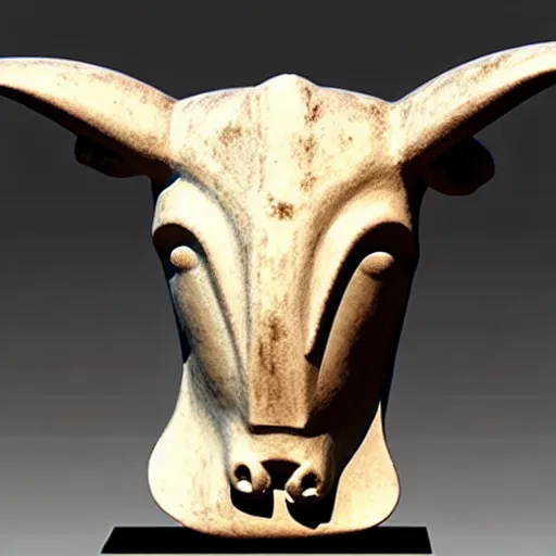 Image similar to minotaur, cycladic art