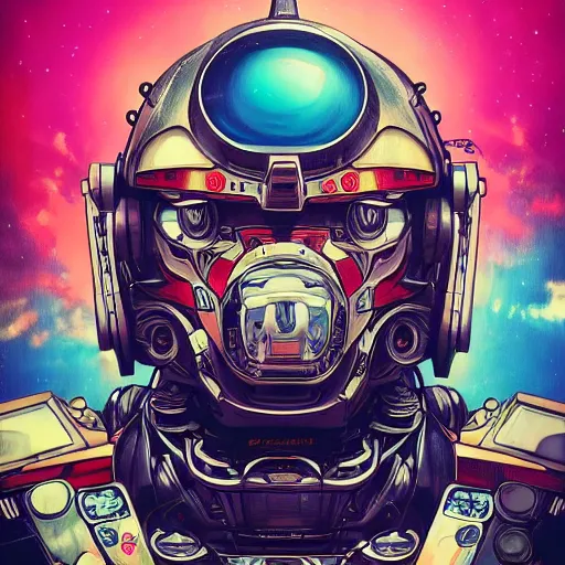 Image similar to high quality high detail biomechanical portrait of diesel punk in an alien world, gundam head, mekka, tristan eaton, victo ngai, artgerm, rhads, ross draws, hyperrealism, intricate detailed, alphonse mucha, 8 k, sci - fi, pastel colors, artstation,