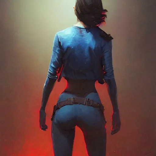 Image similar to portrait of a brunette thin woman with blue eyes in fallout 4, light stubble with red shirt, praying to god ,digital art,photorealistoc,art by greg rutkowski,hyperdetailed,western comic style,comic,comic style,sharp lineart,professional lighting,deviantart,artstation,trevor henderson,rossdtaws,cinematic,dramatic