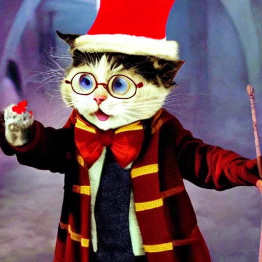 Image similar to harry potter as cat in the hat