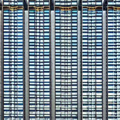 Prompt: a very tall building with lots of windows, a photo by andreas gursky, shutterstock contest winner, modular constructivism, constructivism, orthogonal, 1 9 9 0 s