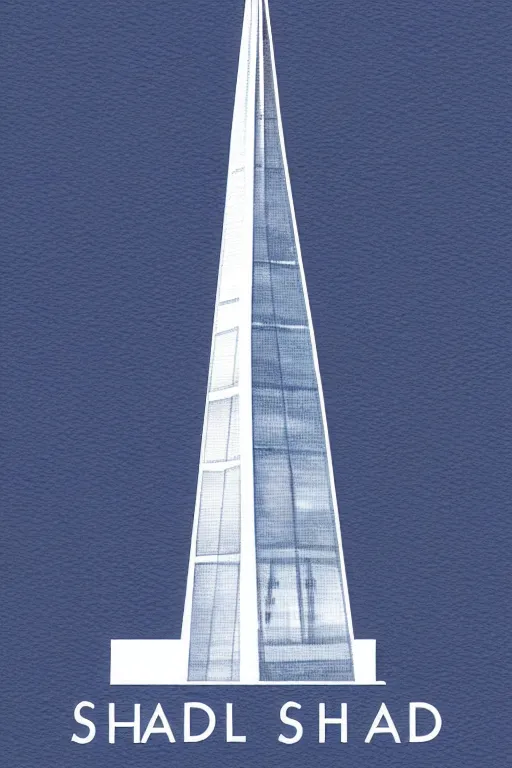 Prompt: minimalist watercolor art of the shard london, illustration, vector art