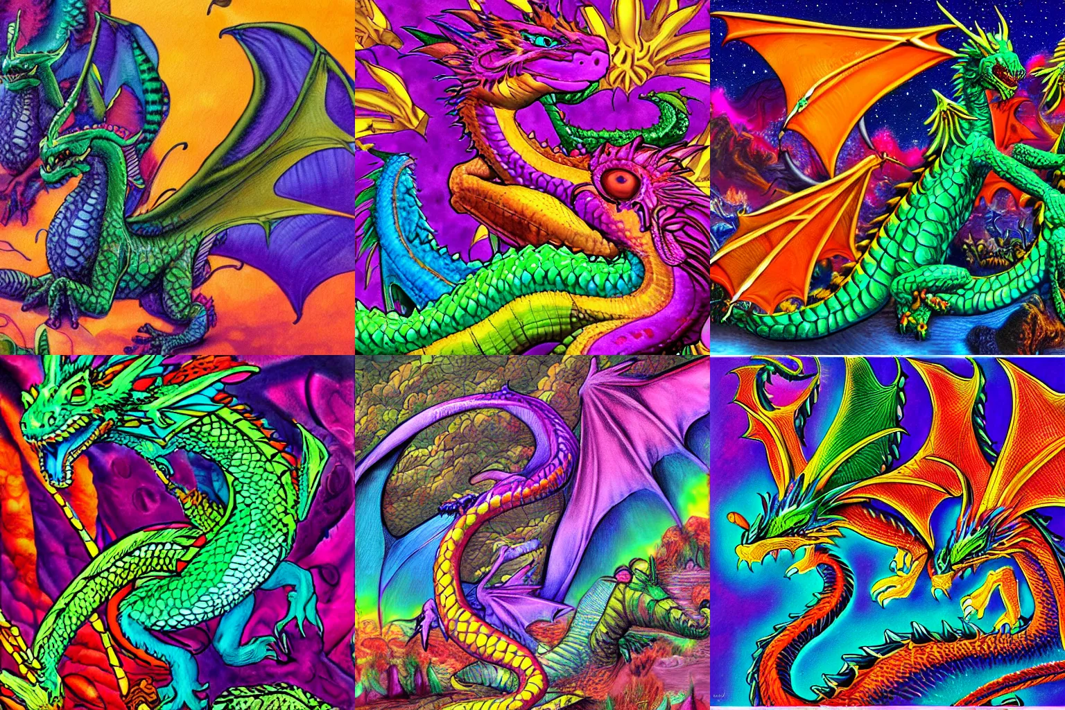 Prompt: colorful dragonfies, spychedelic