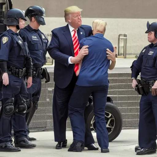 Prompt: donald trump being arrested