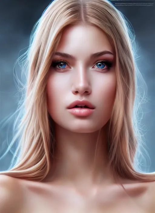 Image similar to a gorgeous female photo, professionally retouched, realistic, smooth face, perfect eyes, symmetrical, full body shot, wide angle, sharp focus, 8 k high definition, insanely detailed, intricate, elegant, art by artgerm