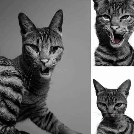 Image similar to catman, studio photoshoot