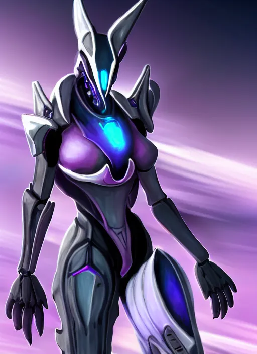 Image similar to cinematic front shot, cosmic sized proportional stunning beautiful hot female warframe, detailed sleek robot mecha female dragon head, metal ears, sleek purple eyes, sleek silver armor, smooth, nebula sized, holding a planet, epic proportions, epic size, epic scale, furry art, dragon art, giantess art, warframe fanart, furaffinity, deviantart