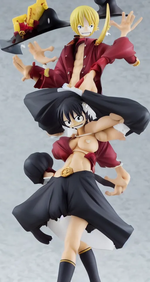 Prompt: anime, one piece, nico, cosplay, figurine, detailed product photo