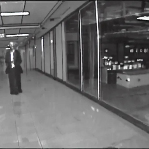 Prompt: cctv footage of an apparition